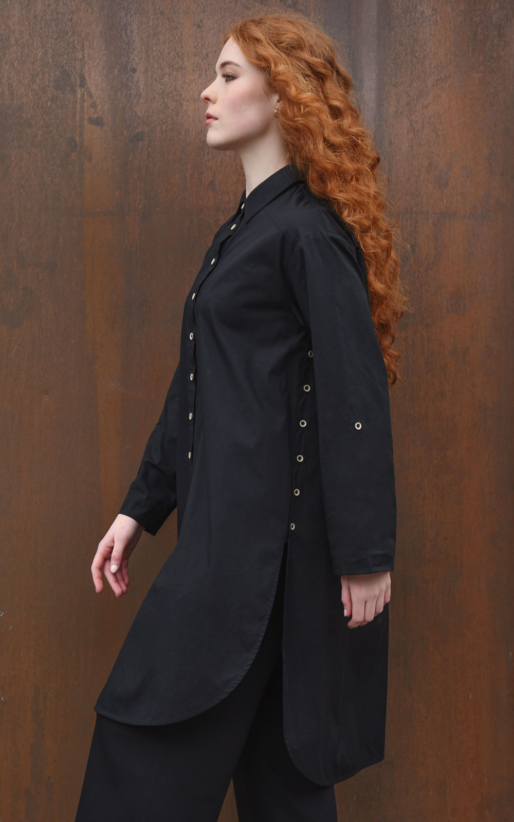 Monochrome Magic Shirt Dress product photo.