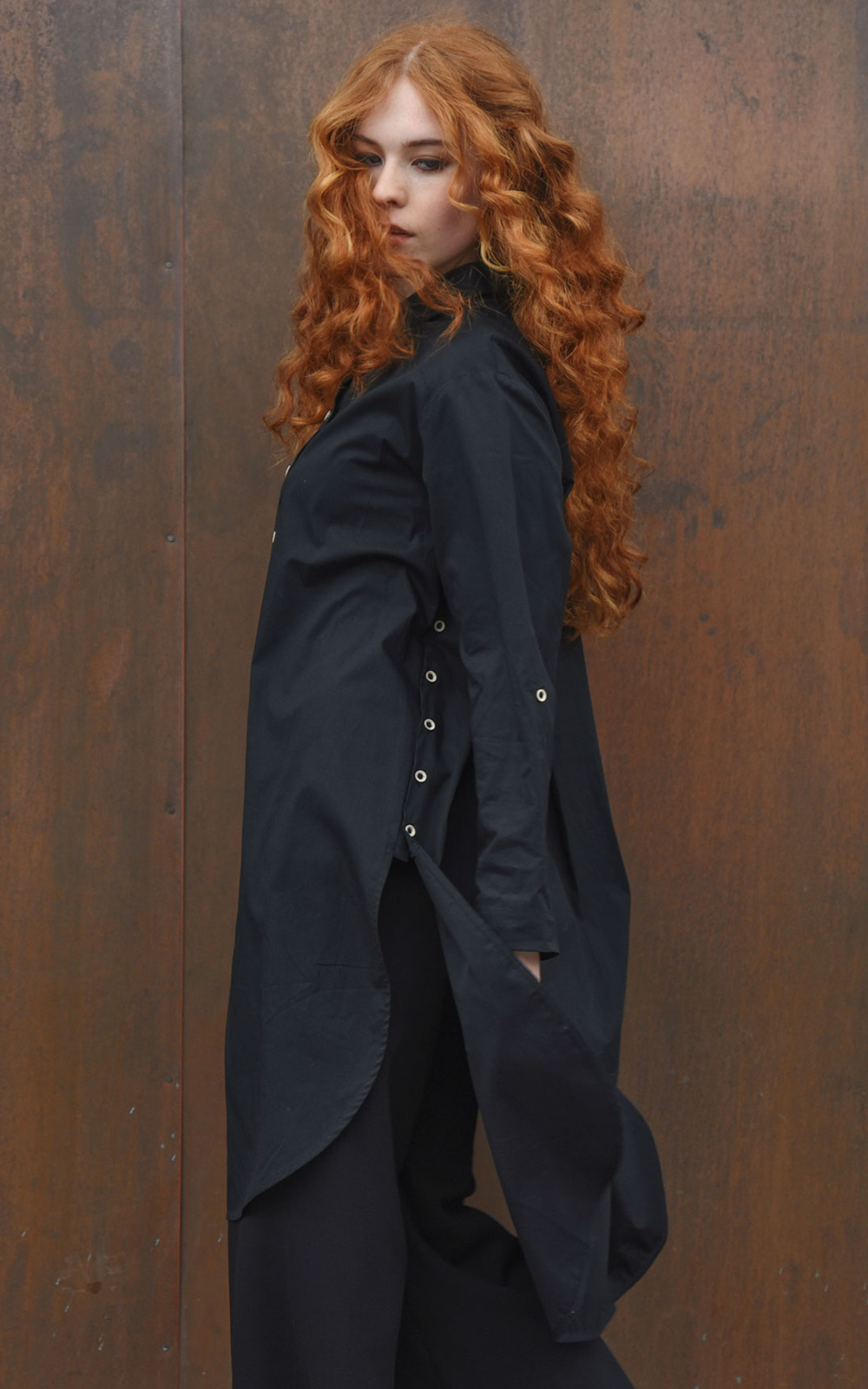 Monochrome Magic Shirt Dress product photo.