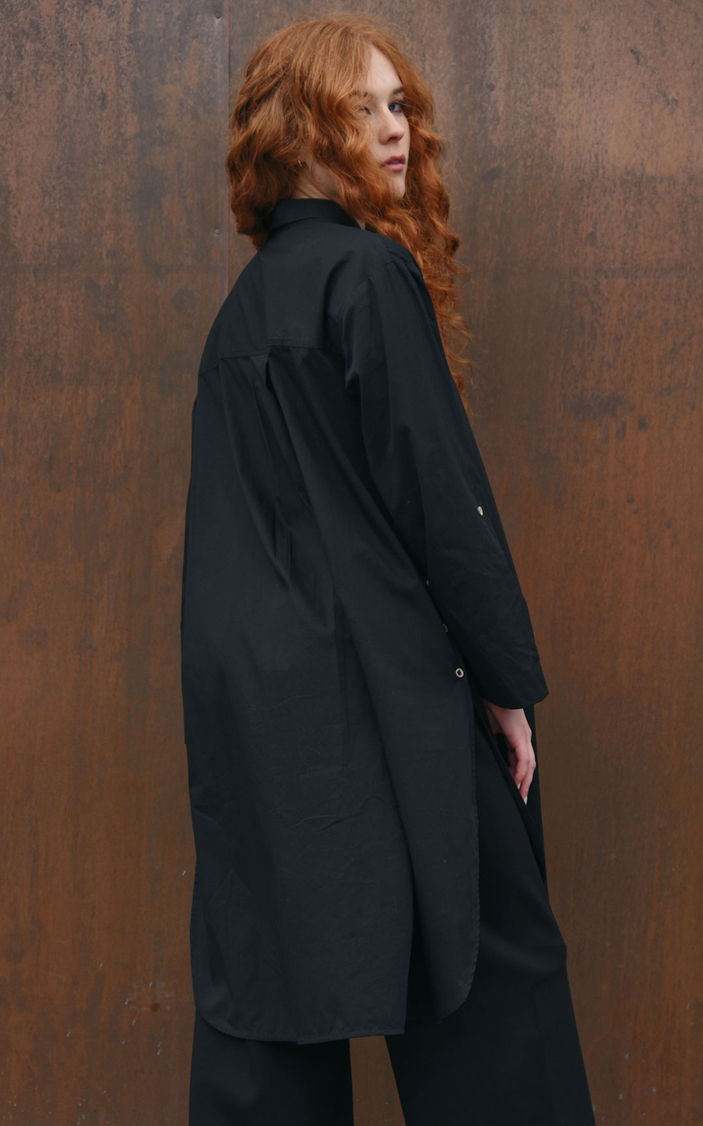 Monochrome Magic Shirt Dress product photo.