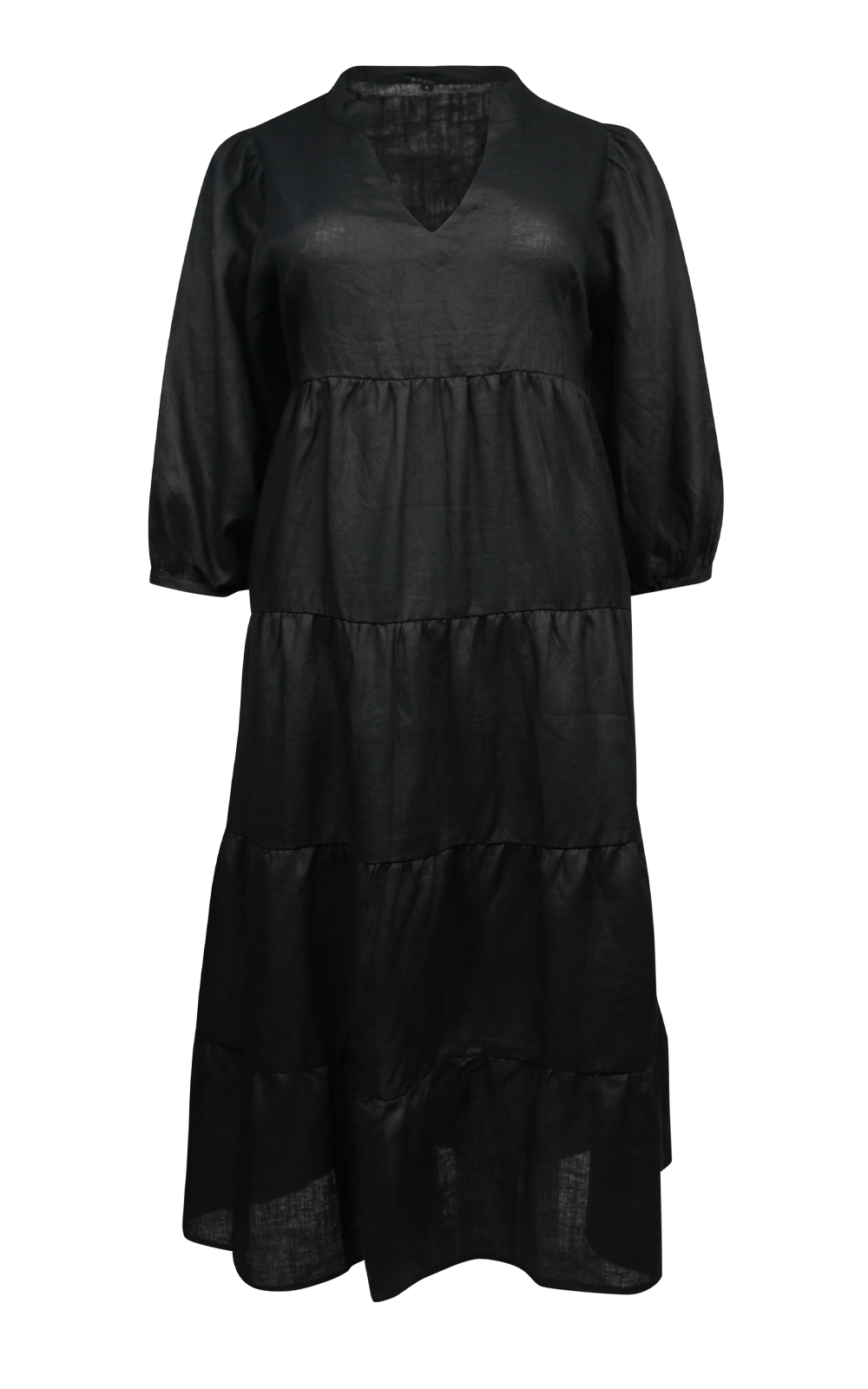 Sabre V Neck Linen Dress  Zebrano | Designer Clothing NZ