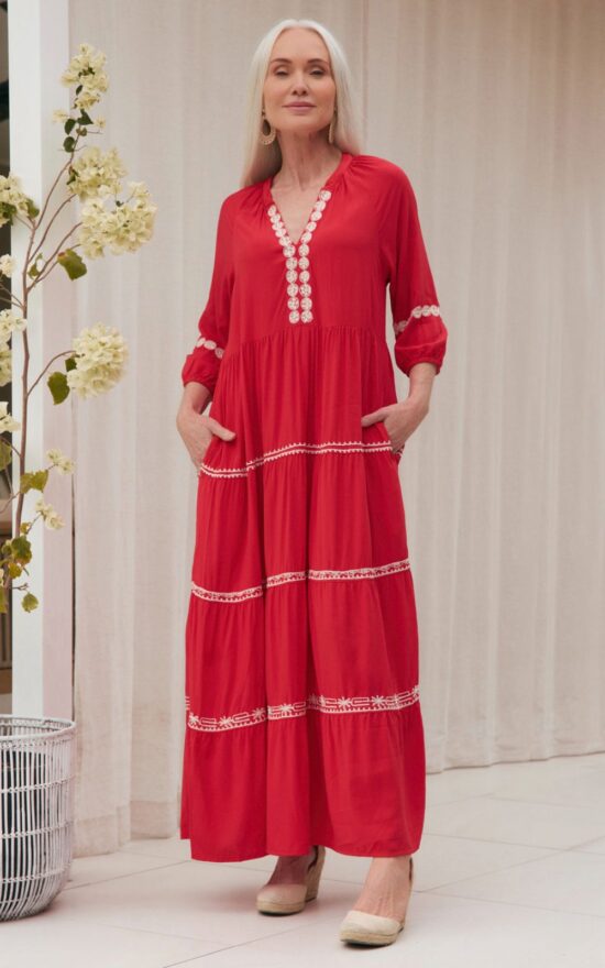 Savannah Maxi Dress In Old Lace  product photo.