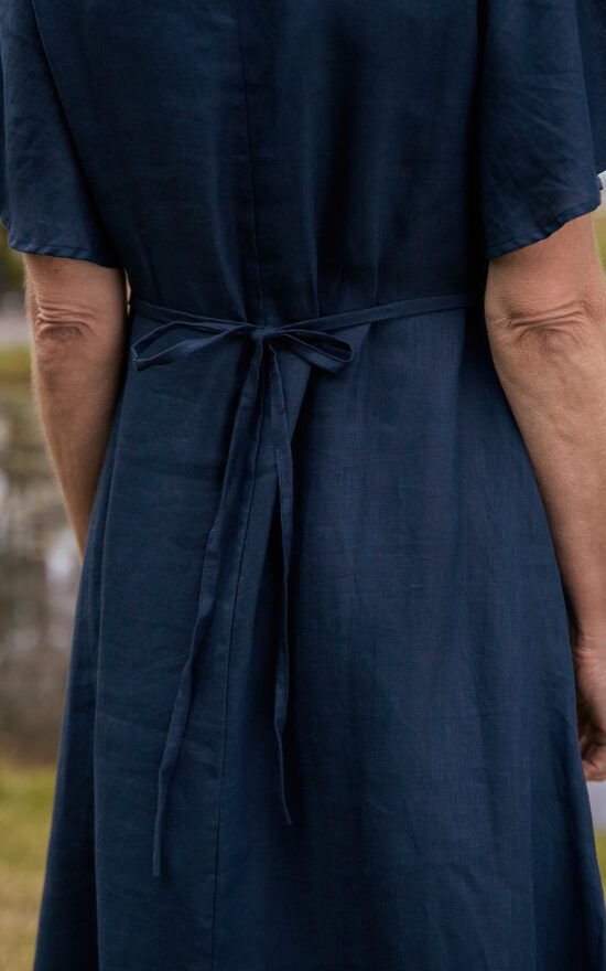 Tatum Linen Flutter Sleeve Dress product photo.