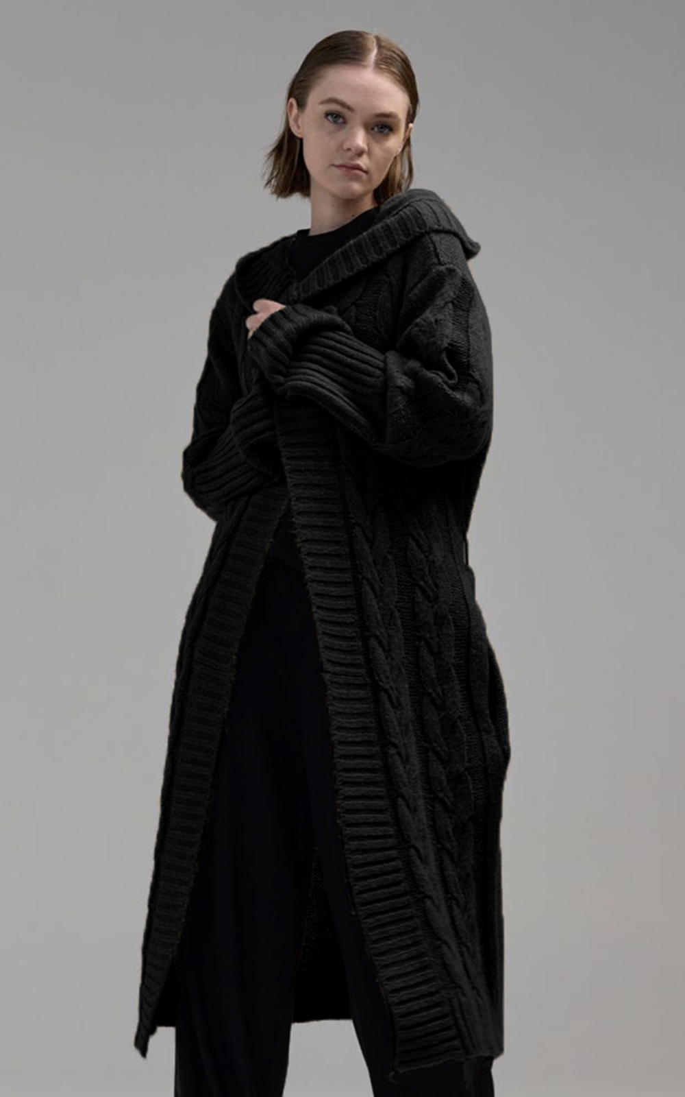 【HI FI FNK】Gryson Hooded Cardigan Skye Hooded Cardigan – Zebrano | Designer Clothing NZ