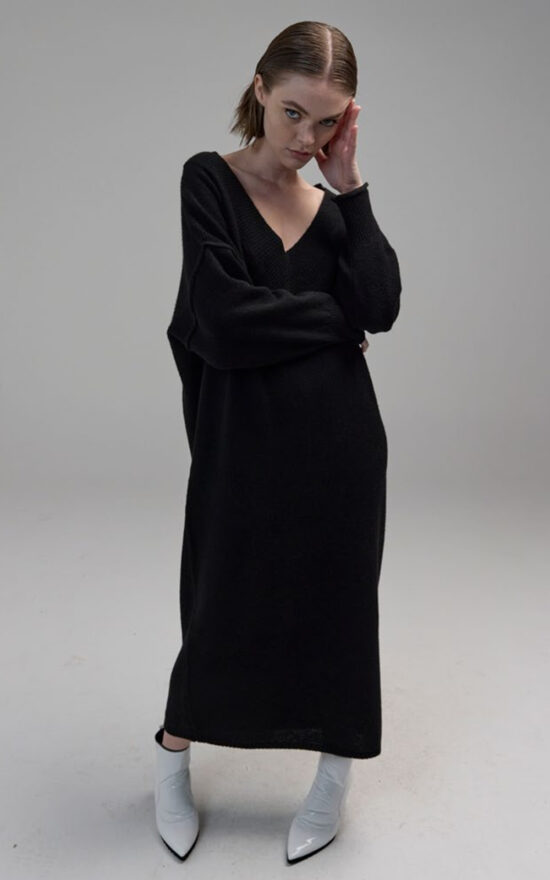 Carmel Knit Dress product photo.