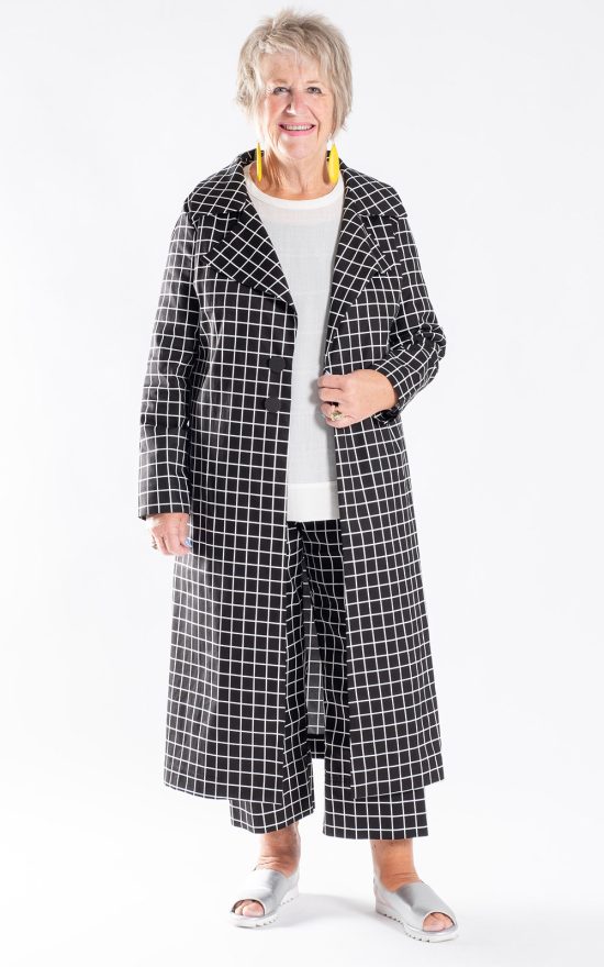 Chequered Long Jacket product photo.