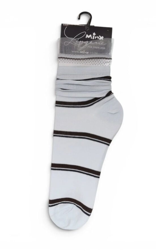 Double Stripe Frill Sock product photo.