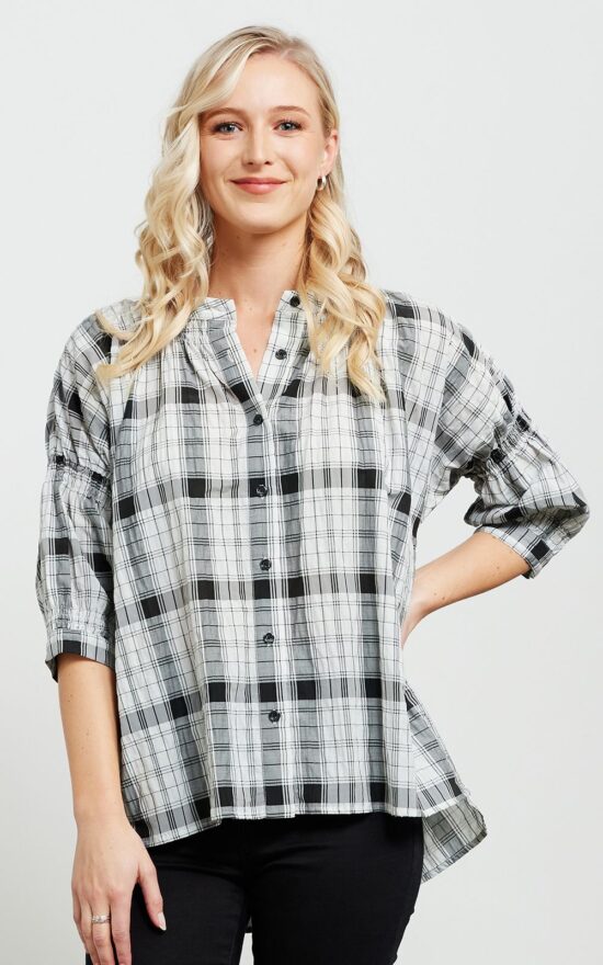 Imogen Shirt In Plaid product photo.
