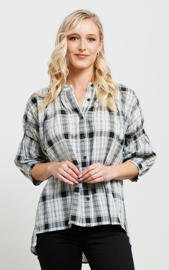 Imogen Shirt In Plaid product photo.