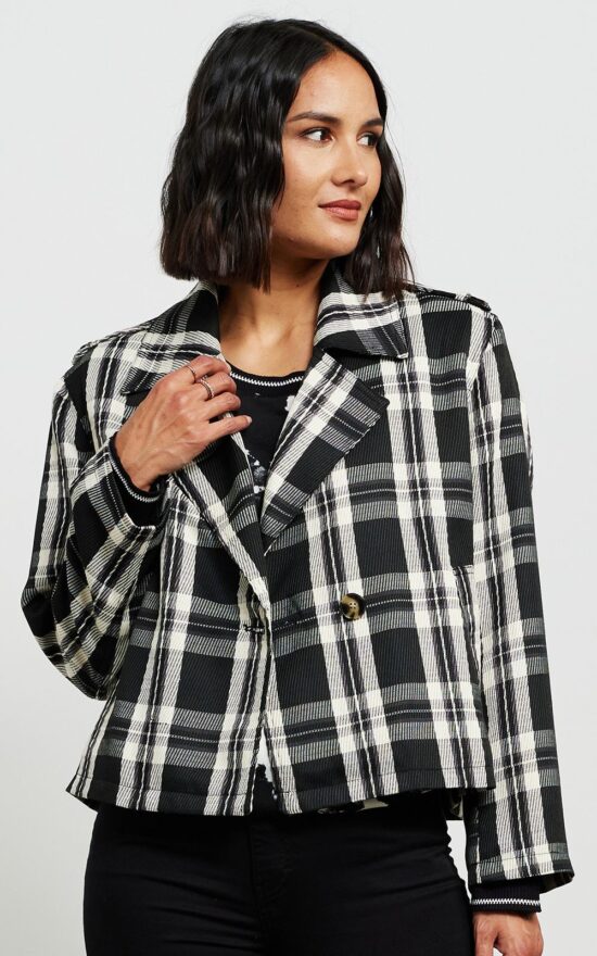 Dylan Jacket In Plaid product photo.