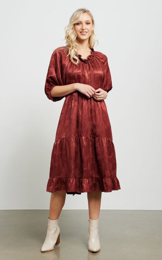 Loulou Dress In Jacquard product photo.