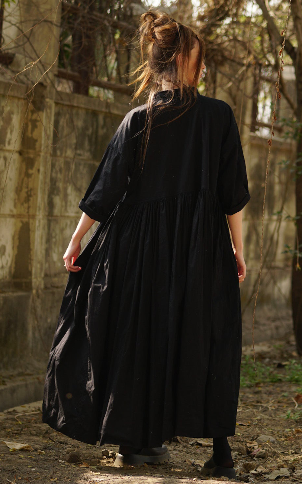 ワンピース Herlipto Paddington Long Dress black M heripto Paddington Long Dress black