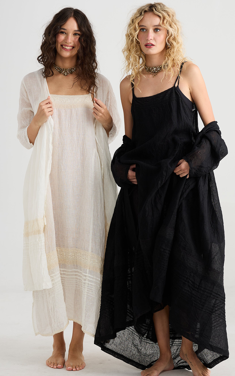 Enchantress Long Linen Gauze Coat | Licorice Enchantress Long Linen Gauze Coat | Licorice