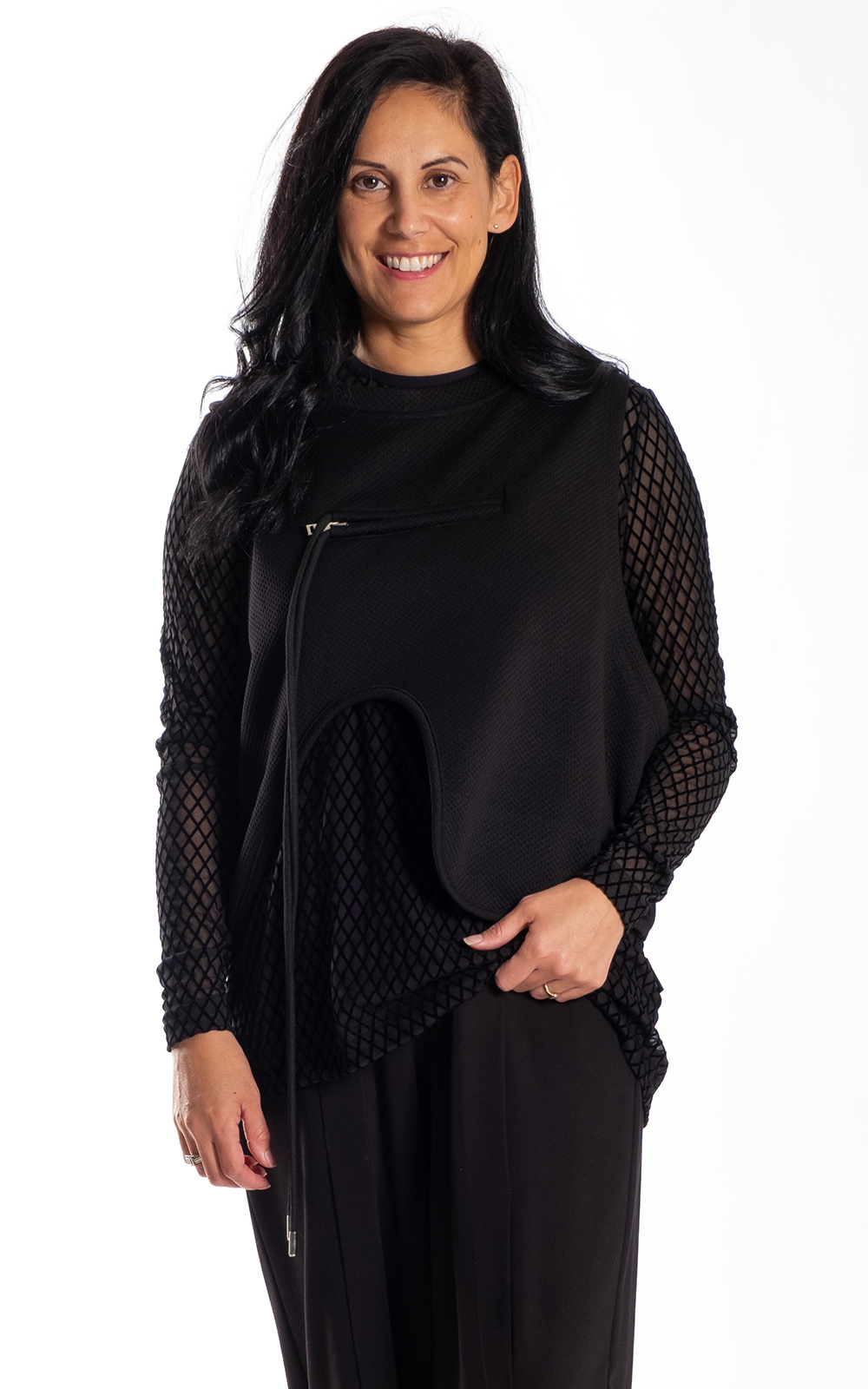 Curve Hem Vest product photo.