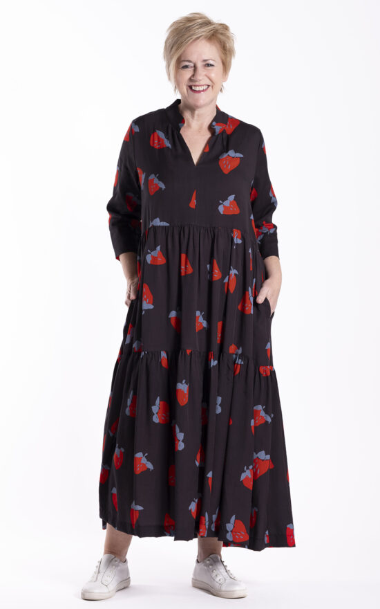 Collar Tiered Dress product photo.
