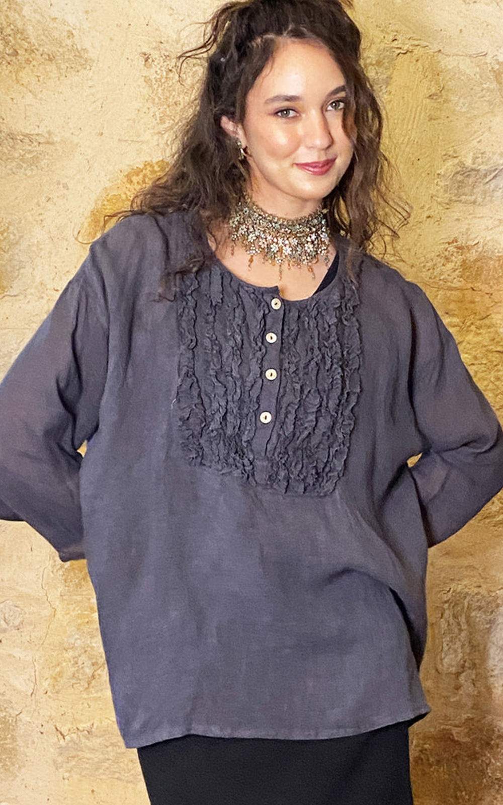 Florian Linen Gauze Top | Coconut Florian Linen Gauze Top | Coconut