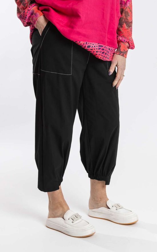 Black Stitch Pants  product photo.