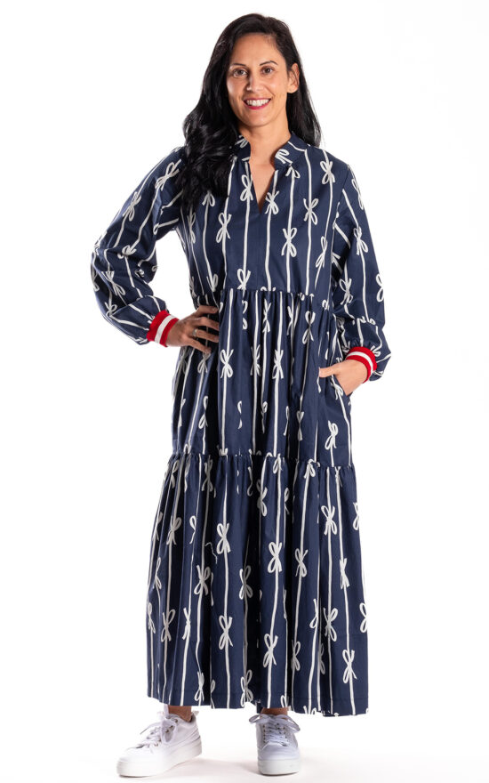 Collar Tiered Dress product photo.