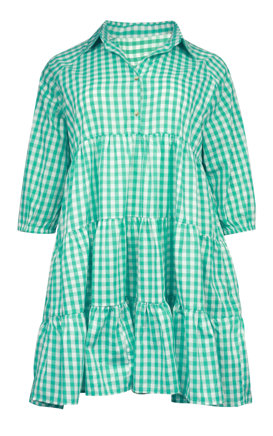 Gingham Tiered Dress product photo.