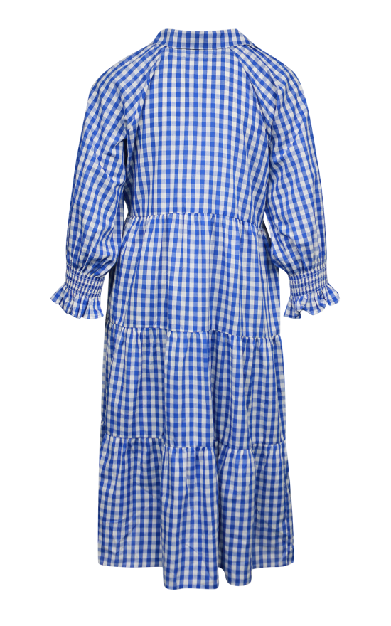 Gingham Billow Sleeve Dress product photo.