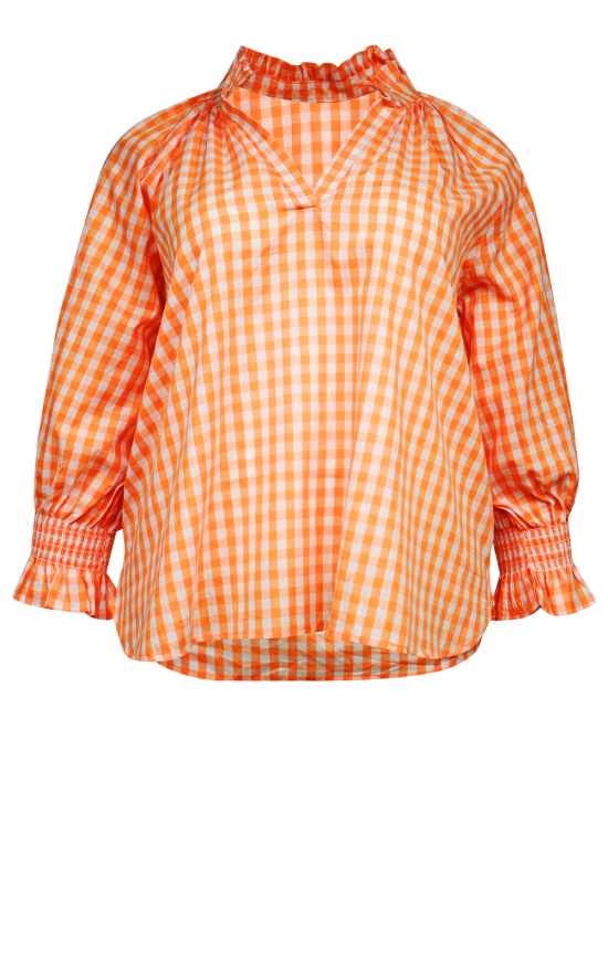 Gingham Relaxed Top product photo.