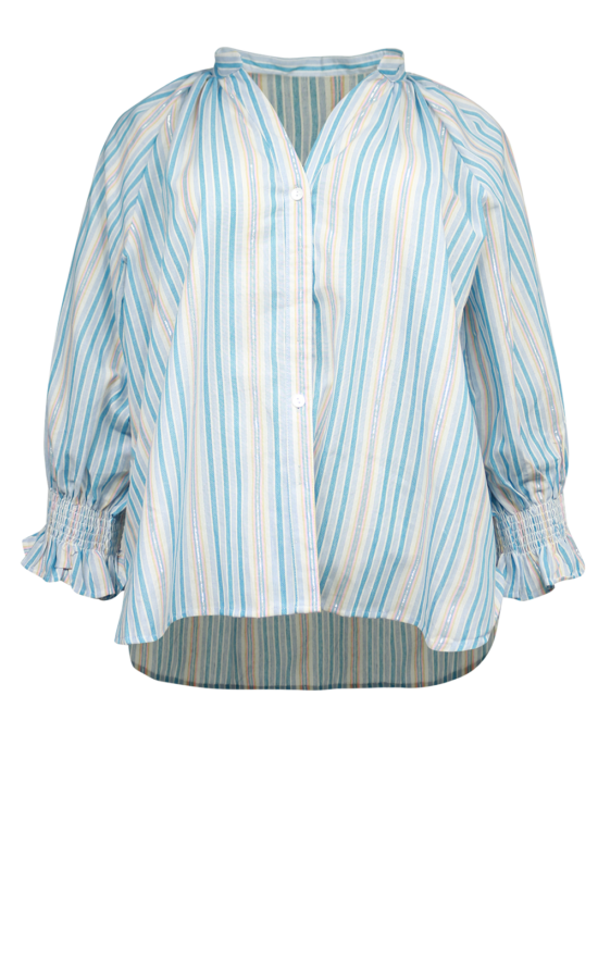 Metallic Stripe Relaxed Top product photo.