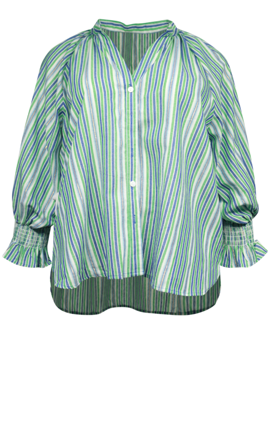 Metallic Stripe Relaxed Top product photo.