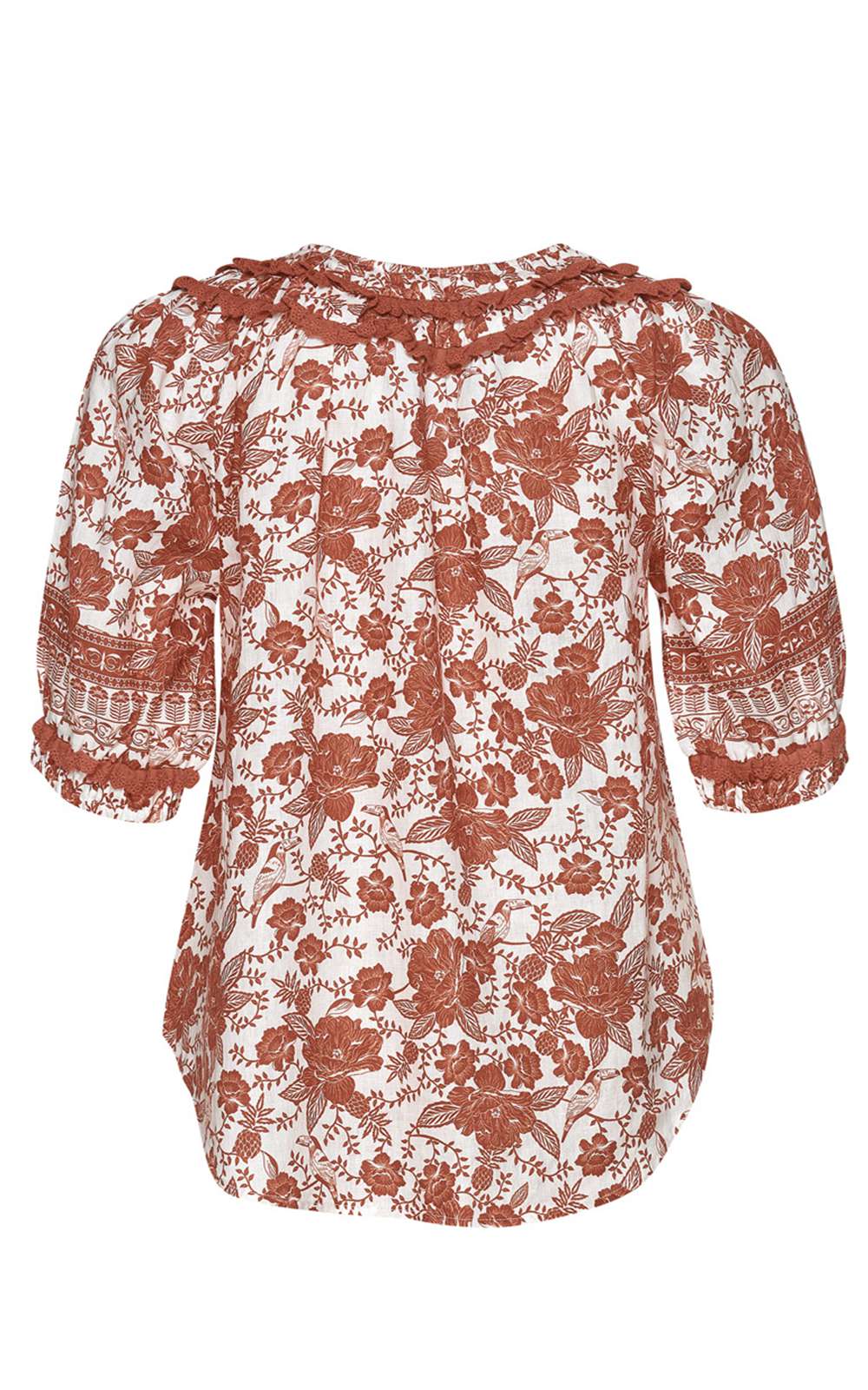 Etched Blouse in Tan Multi