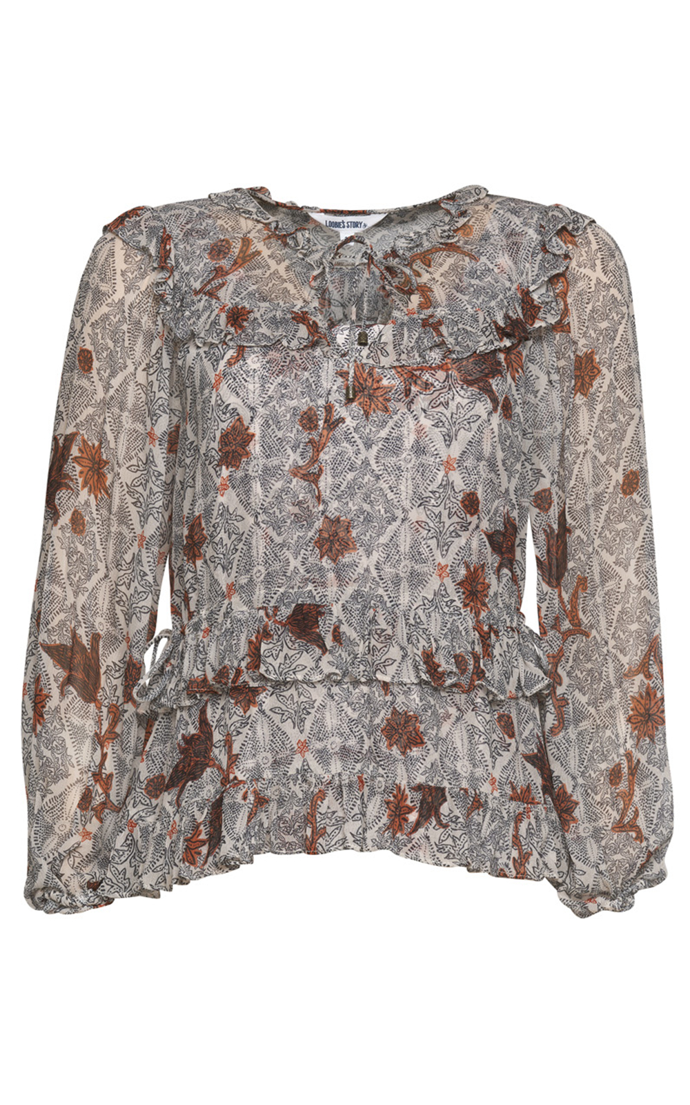 Fearless Ruffle Top in Bone Multi Fearless Ruffle Top in Bone Multi