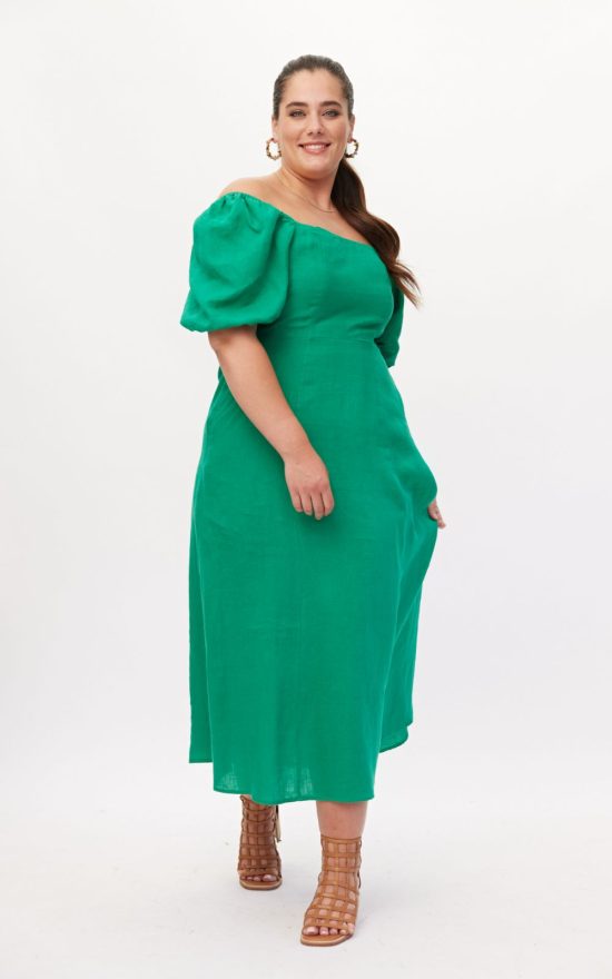 Senita Linen Dress product photo.