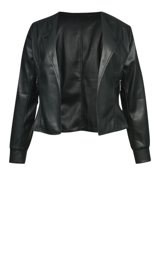 Mika Faux Leather Jacket product photo.
