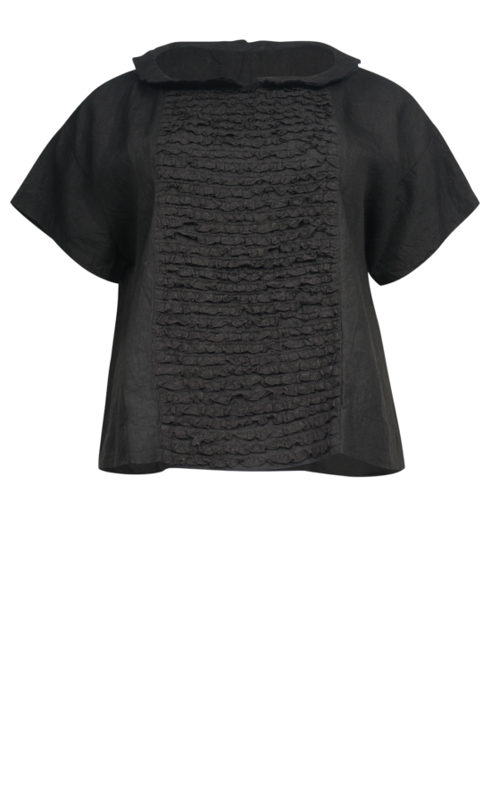 Luna Top In Linen And Lace product photo.
