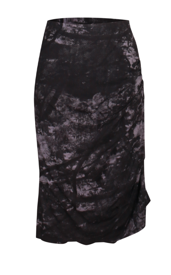 Shibori Ruched Pencil Skirt product photo.