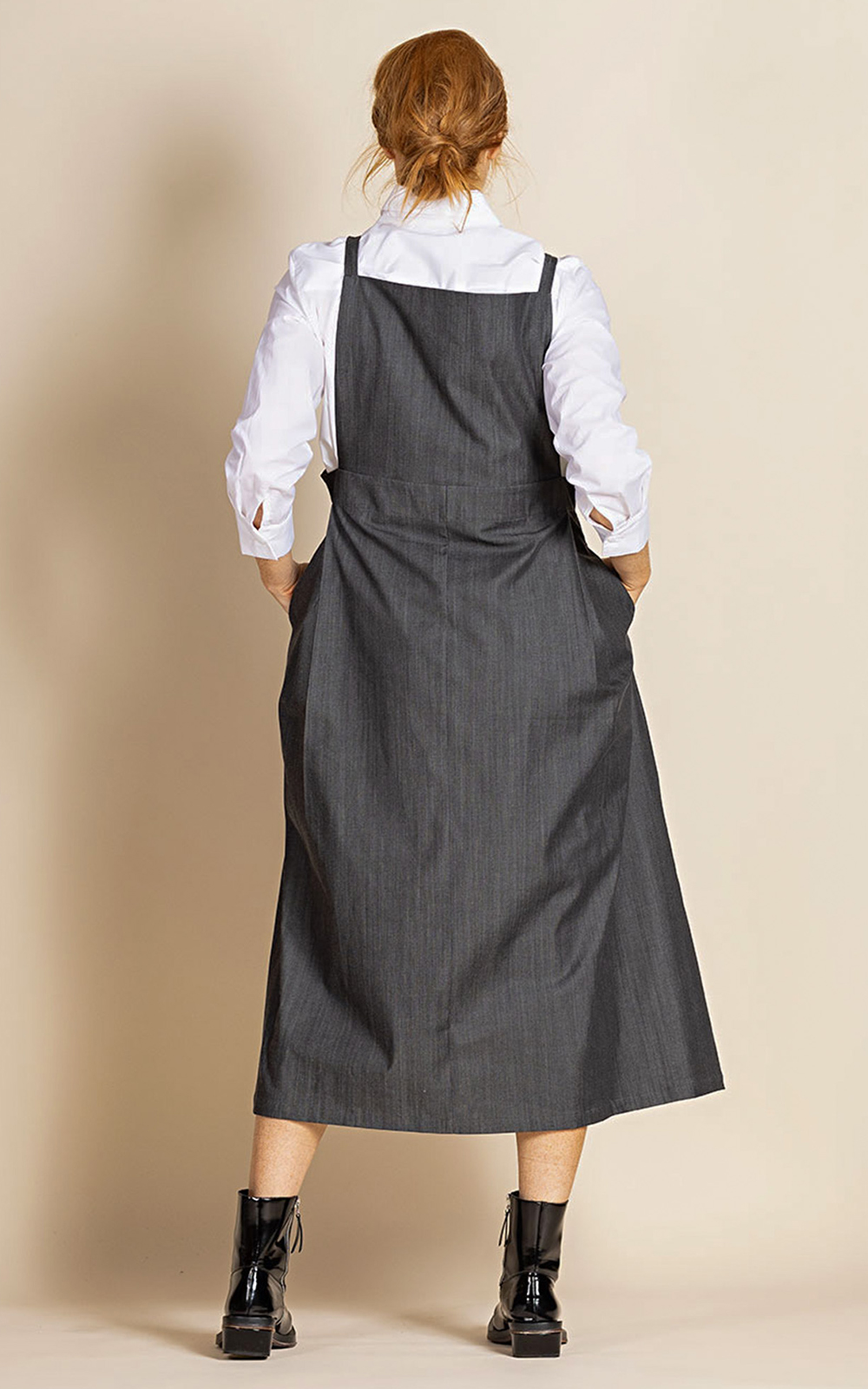 Denim Pinafore Zebrano Designer Clothing NZ