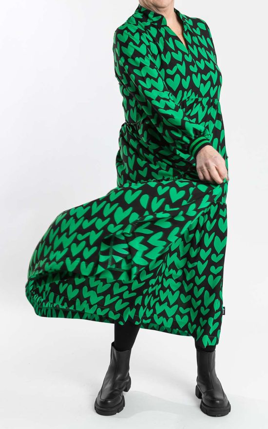 Collar Tiered Dress Green With Envy product photo.