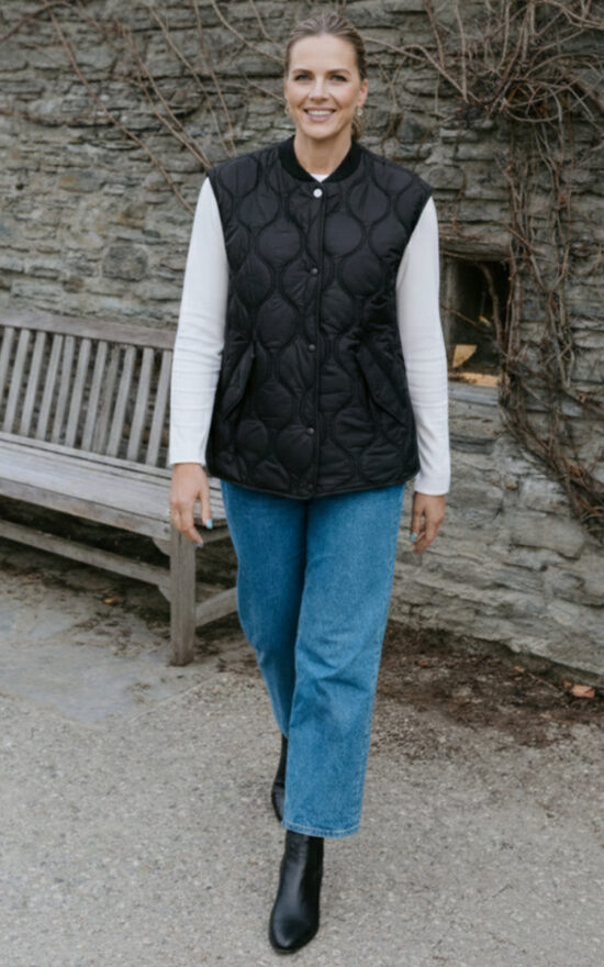 Neve Quilted Vest product photo.