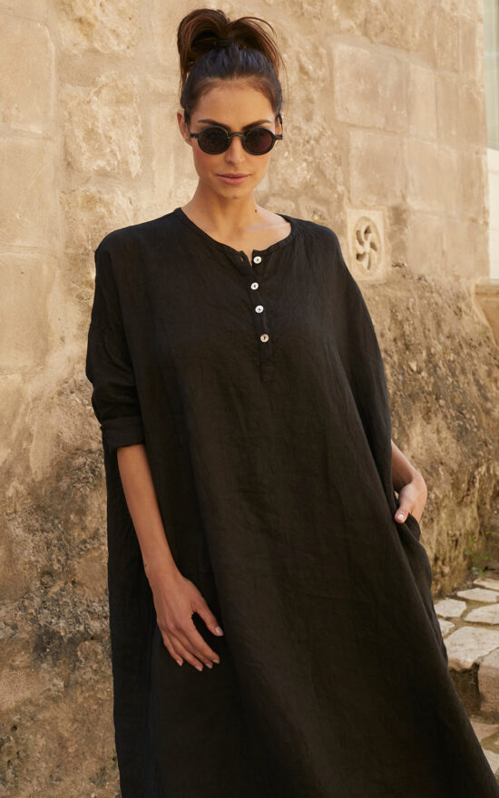 Noemi Dress In Linen product photo.