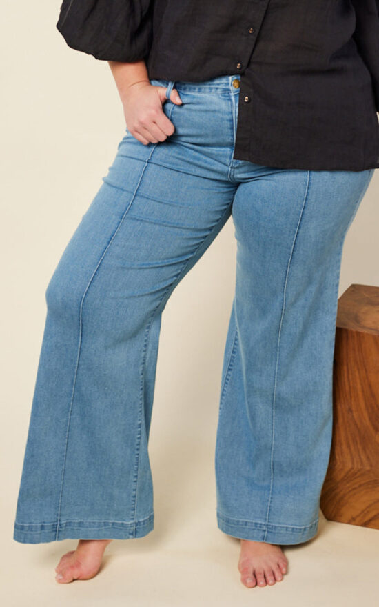 Wide Leg Jeans product photo.