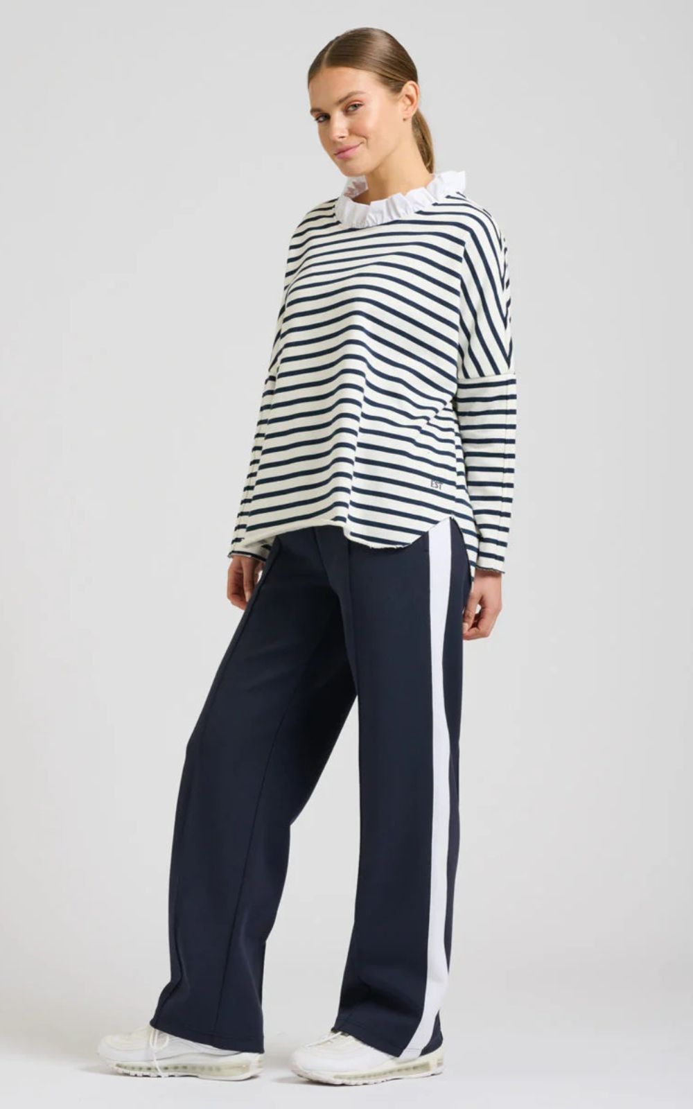 Raw Frill Neck Sweatshirt product photo.