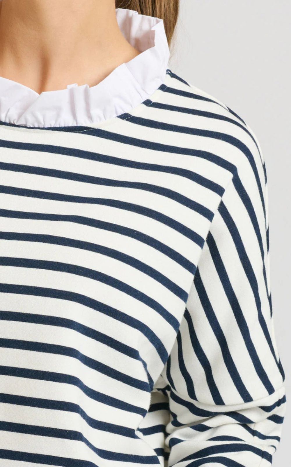Raw Frill Neck Sweatshirt product photo.