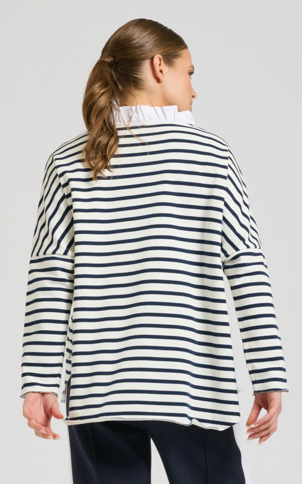 Raw Frill Neck Sweatshirt product photo.