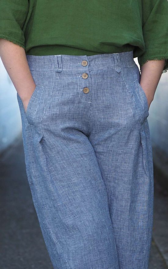 Maple Pants In Fine Check product photo.