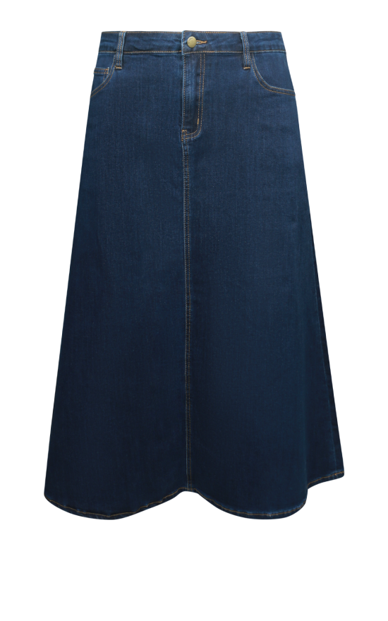 Denim A-Line Skirt product photo.