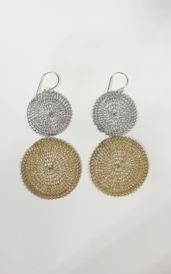 Double Circle Drop Earring product photo.