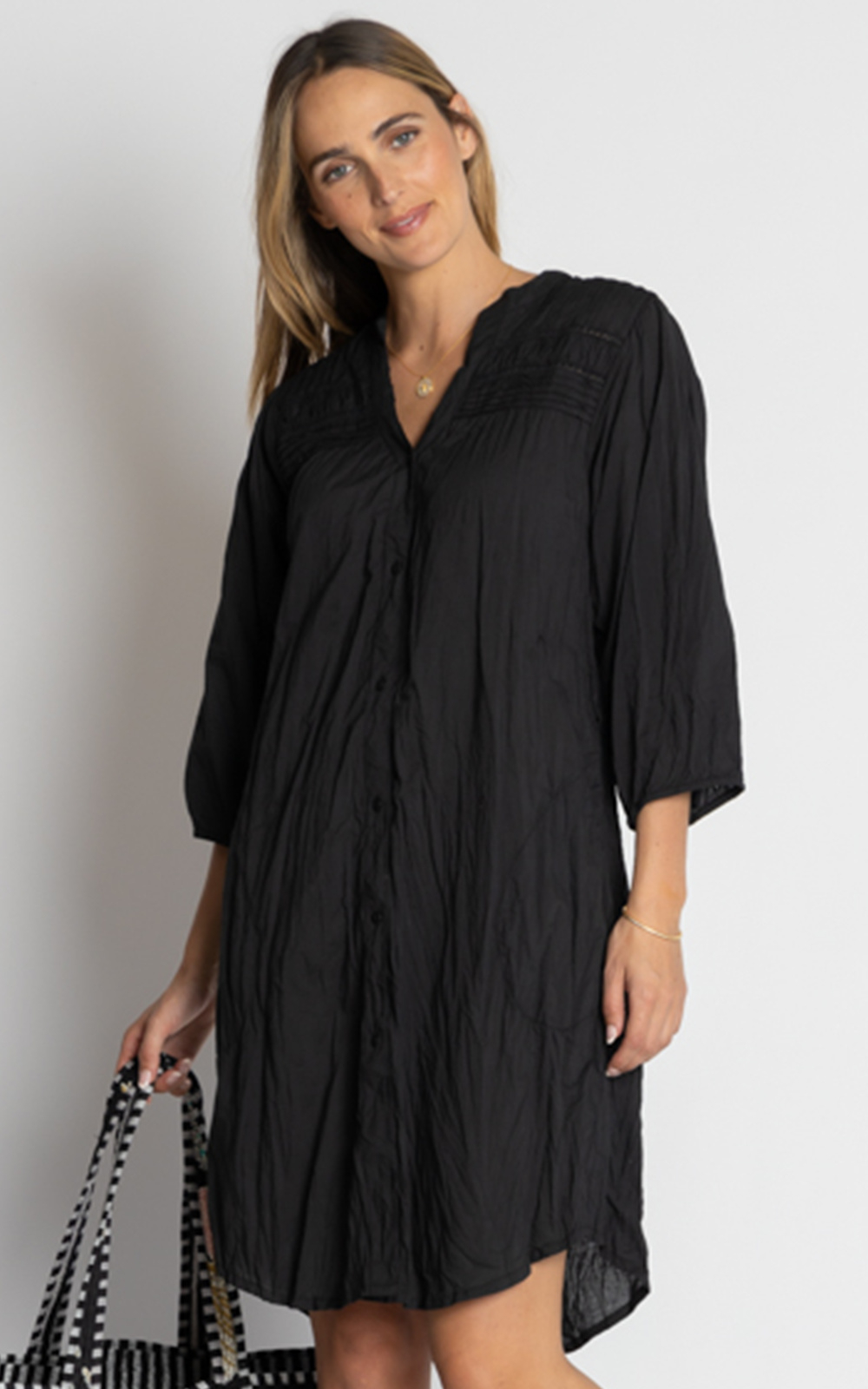 Shayna Button Dress product photo.