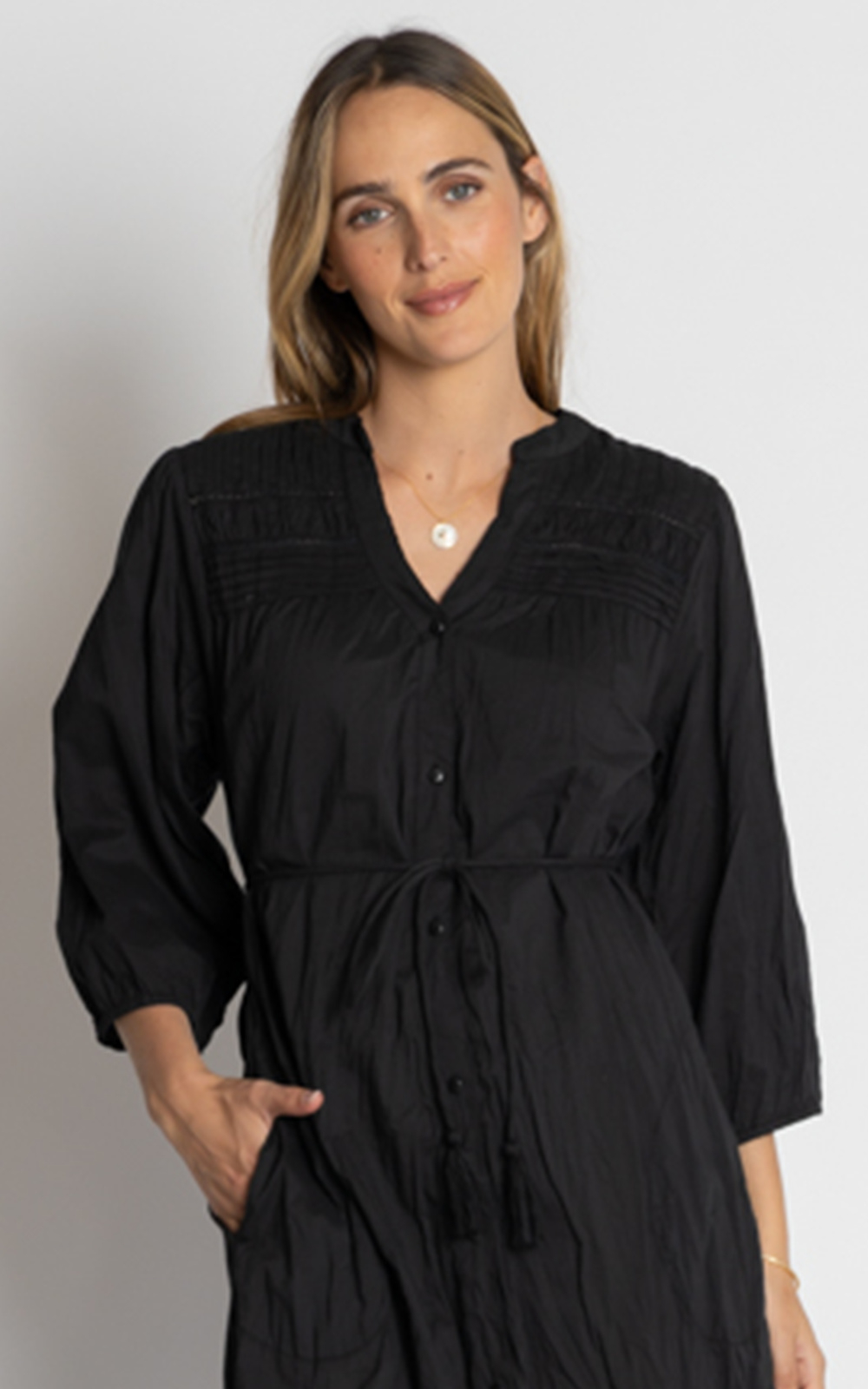 Shayna Button Dress product photo.