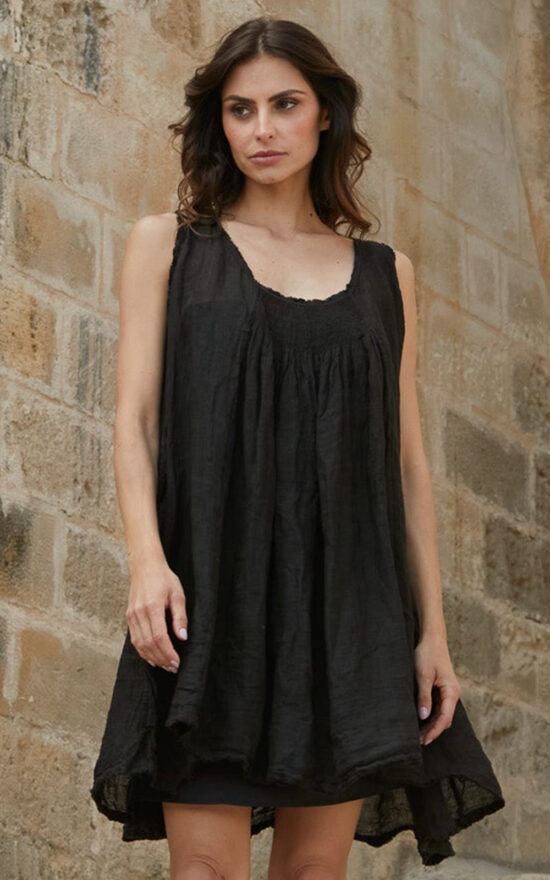 Sofia Dress In Gauze Linen product photo.
