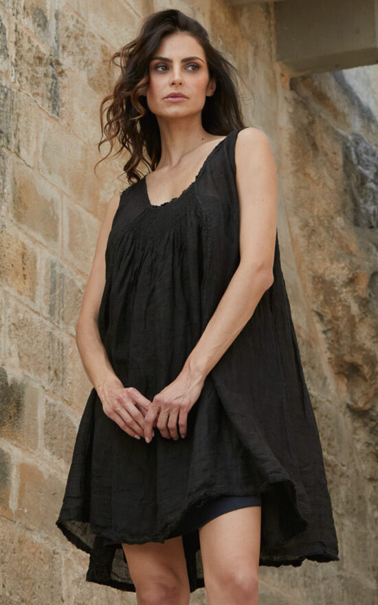 Sofia Dress In Gauze Linen product photo.