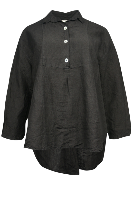 Tuxedo Shirt In Linen product photo.