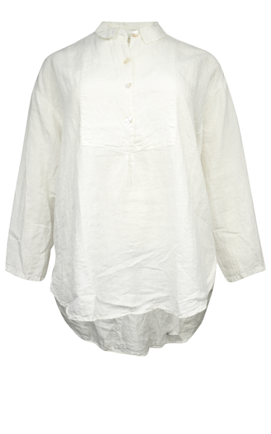 Tuxedo Shirt In Linen product photo.