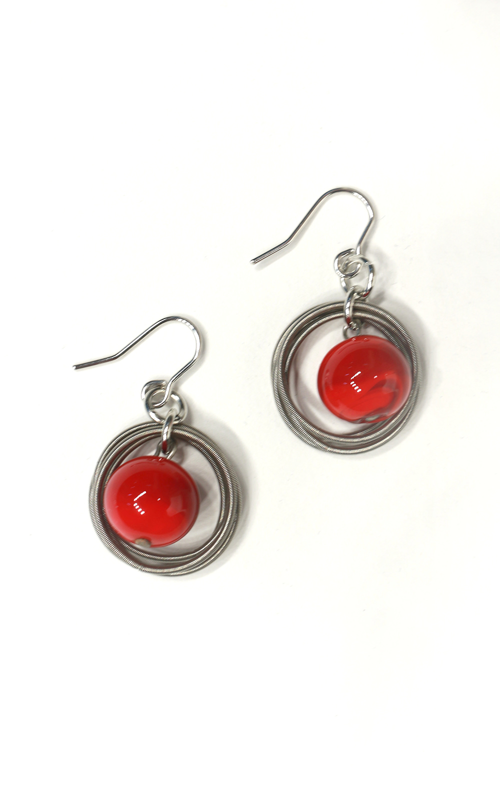 Small Glass Ball Loop Earrings product photo.